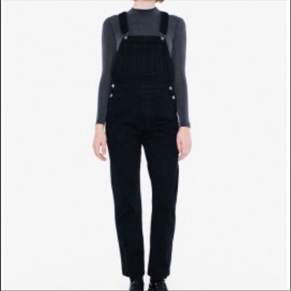 American Apparel Black Washed Overall Waist 32